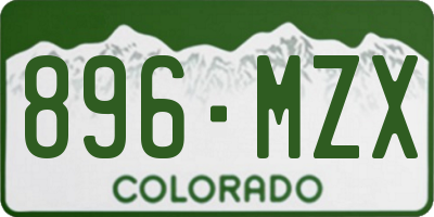 CO license plate 896MZX