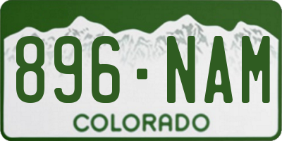CO license plate 896NAM