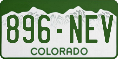 CO license plate 896NEV