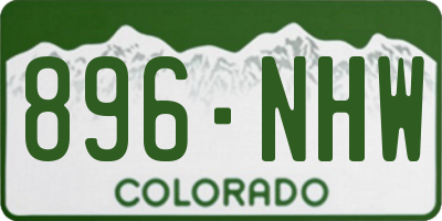 CO license plate 896NHW