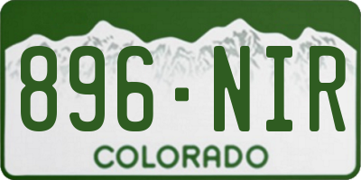 CO license plate 896NIR