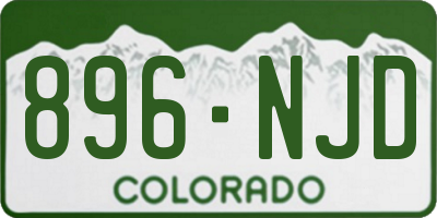 CO license plate 896NJD