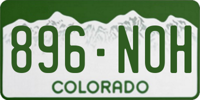 CO license plate 896NOH