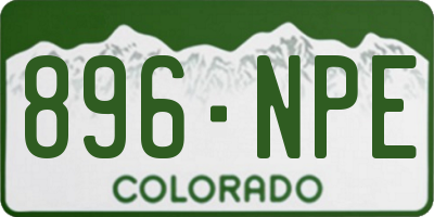 CO license plate 896NPE