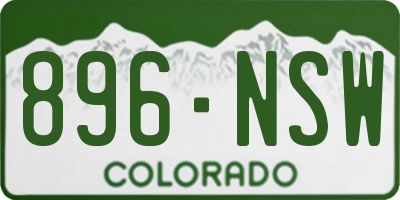 CO license plate 896NSW