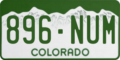 CO license plate 896NUM