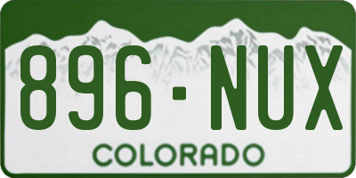 CO license plate 896NUX