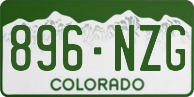 CO license plate 896NZG