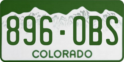 CO license plate 896OBS