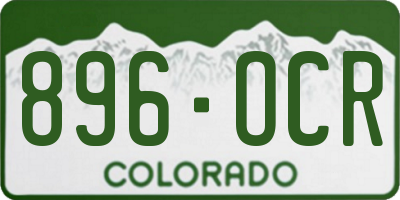 CO license plate 896OCR