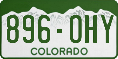 CO license plate 896OHY