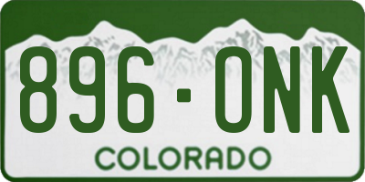 CO license plate 896ONK