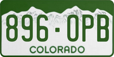 CO license plate 896OPB