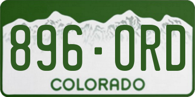 CO license plate 896ORD