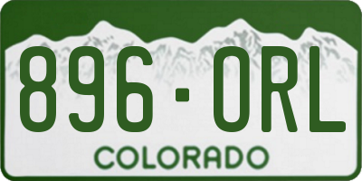 CO license plate 896ORL