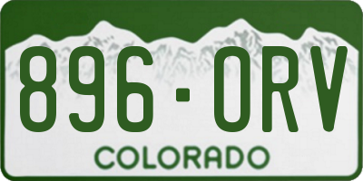 CO license plate 896ORV