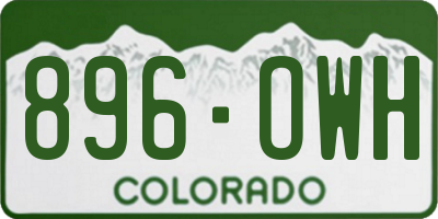 CO license plate 896OWH