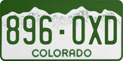 CO license plate 896OXD