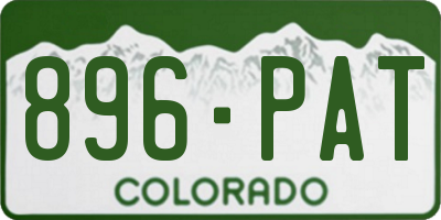 CO license plate 896PAT