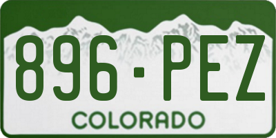 CO license plate 896PEZ