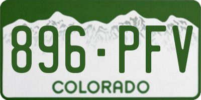 CO license plate 896PFV