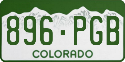 CO license plate 896PGB