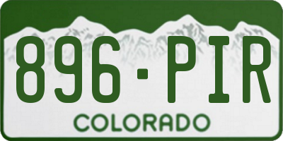 CO license plate 896PIR