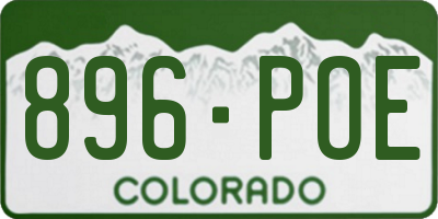 CO license plate 896POE