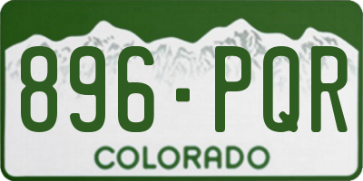CO license plate 896PQR