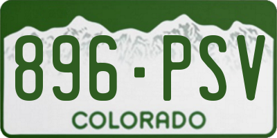CO license plate 896PSV