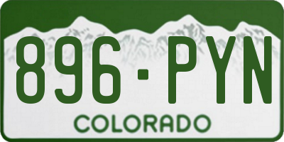 CO license plate 896PYN