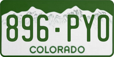 CO license plate 896PYO