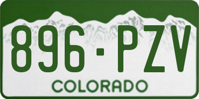 CO license plate 896PZV