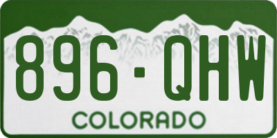 CO license plate 896QHW