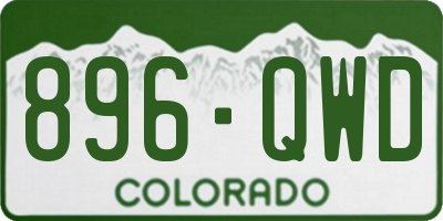 CO license plate 896QWD