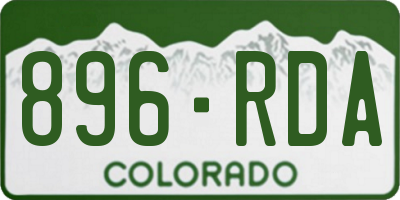 CO license plate 896RDA