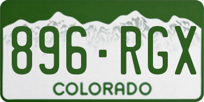 CO license plate 896RGX