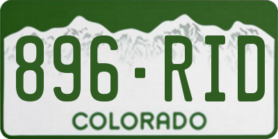 CO license plate 896RID
