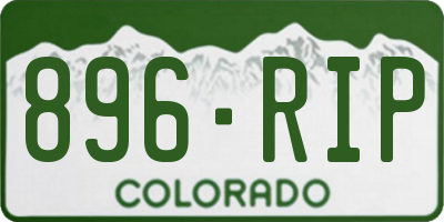 CO license plate 896RIP