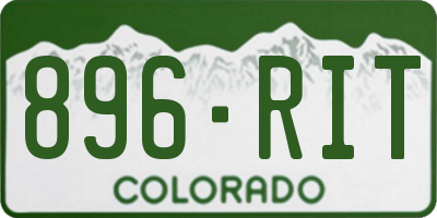 CO license plate 896RIT