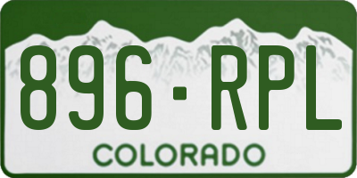 CO license plate 896RPL