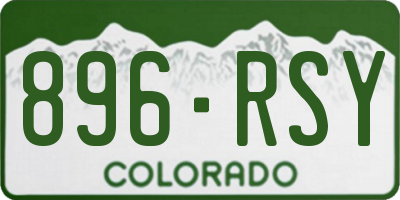 CO license plate 896RSY