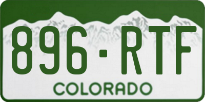 CO license plate 896RTF