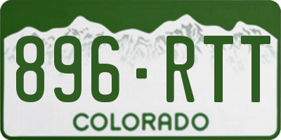 CO license plate 896RTT
