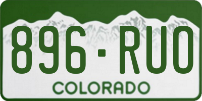CO license plate 896RUO