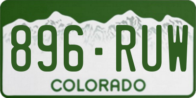CO license plate 896RUW