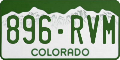 CO license plate 896RVM