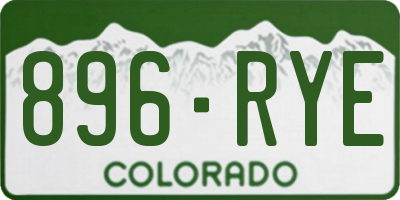 CO license plate 896RYE