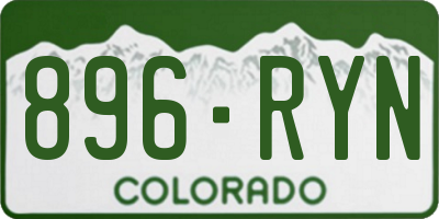 CO license plate 896RYN