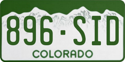CO license plate 896SID